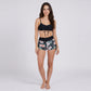 2 Piece Ruched Bikini Top and Swim Shorts Set