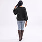 Cable Knit V-Neck Balloon Sleeve Sweater