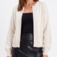 Open Front Knit Cardigan Sweater with Long Sleeves