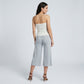 Foldover Waistband Cropped Wide-Leg Trousers