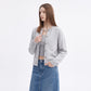 Soft Brushed Knit Crewneck Button Front Cardigan Sweater