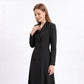 Long Sleeve Double Breasted Blazer Midi Dress with Notched Lapels