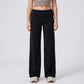 Foldover Waistband Wide-Leg Lounge Trousers