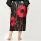 Plus Size 2-Piece Floral Kimono Robe Set with Short Sleeve Open Front Longline Cover Up and Matching Inner Dress