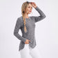 Ribbed Crew Neck Side Slit Long Sleeve Tunic Top