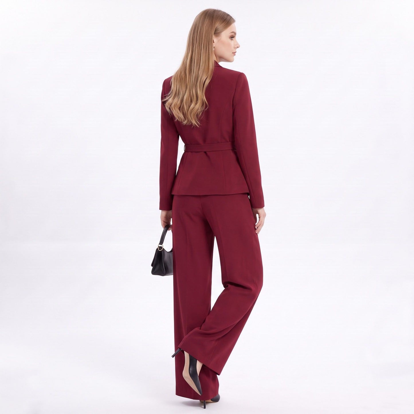 Shawl Collar Blazer and Straight Leg Pants Two Piece Suit Set