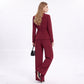 Shawl Collar Blazer and Straight Leg Pants Two Piece Suit Set