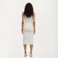 Striped Rib-Knit Scoop Neck Midi Tank Dress with Side Slit