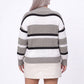 Plus Size Colorblock Striped V Neck Sweater