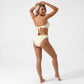 Bandeau Bikini Set with Textured Pleated Fabric and Scalloped Trim