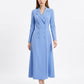 Long Sleeve Double Breasted Blazer Midi Dress with Notched Lapels