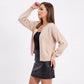 Open Front Knit Cardigan Sweater with Long Sleeves