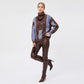 Animal Print Color Block Turtleneck Sweater