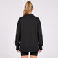 Quarter Zip Mock Neck Long Sleeve Tunic Sweatshirt with Side Slits