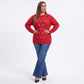 Plus Size Faux Pearl Cable Knit Tunic Sweater