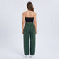 High Rise Drawstring Wide Leg Utility Pants with Patch Pockets