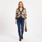 Leopard Print V-Neck Button-Front Cardigan Sweater