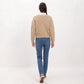 Wavy Pointelle Button-Front Long Sleeve Knit Cardigan