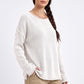 Relaxed Drop Shoulder Crew Neck Long Sleeve Knit Sweater