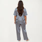 Plus Size 2-Piece Floral Kimono Robe Set with Short Sleeve Open Front Longline Cover Up and Matching Inner Dress