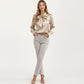 Satin Bow Neck Blouse with Long Puff Sleeves and Wide Cuffs