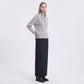 Mock Neck Zip-Front Knit Cardigan Sweater