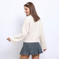 Turtleneck Bell Sleeve Relaxed Fit Knit Sweater