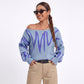 Abstract Graphic Print Long Sleeve Knit Sweater