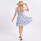 Floral Print Smocked Ruffle Strap Mini Dress