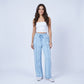 High Rise Drawstring Wide Leg Utility Pants with Patch Pockets