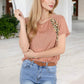 Short Sleeve Leopard Print T-Shirt with Raglan Sleeves