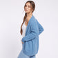 Open Front Ribbed Knit Cardigan with Pockets