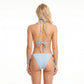 Ribbed Triangle Bikini Set with Shell Charm Details and Side Tie Bottoms