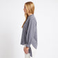 Plaid Button Down Blouse with Tie Cuff Long Sleeves