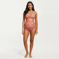 Halter Neck One-Piece Maternity Swimsuit with Starfish Detail and High Slit Skirt Cover-Up