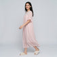 Short Sleeve Nightgown with Embroidered Collar and Ruffle Cuffs