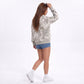 Camo Print Quarter Zip Long Sleeve Pullover Sweatshirt