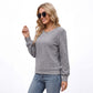 Textured Long Sleeve Crew Neck Pullover Top