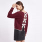 Contrast Trim Crewneck Knit Sweater