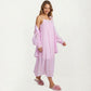 2-Piece Set Square Neck Nightgown and Long Sleeve Robe Pajama Set