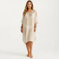 Crochet V Neck Swim Cover Up Dress with Cold Shoulder Sleeves and Relaxed Fit