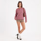 Striped Henley Drop Shoulder Long Sleeve Top