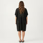 Open Front Knit Cardigan with Heart Pointelle Pattern Short Sleeves Relaxed Mid Length Fit