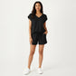 2-Piece Set Short Sleeve V Neck Top and Drawstring Shorts with Pockets Relaxed Fit Lounge Set