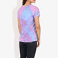 Short Sleeve Tie-Dye Top with Cut-Out Shoulder