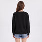 Lace Trim V Neck Long Sleeve Knit Pullover Sweater