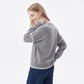 Contrast Stitch Crewneck Long Sleeve Knit Sweater