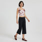 Foldover Waistband Cropped Wide-Leg Trousers Eye-Catching