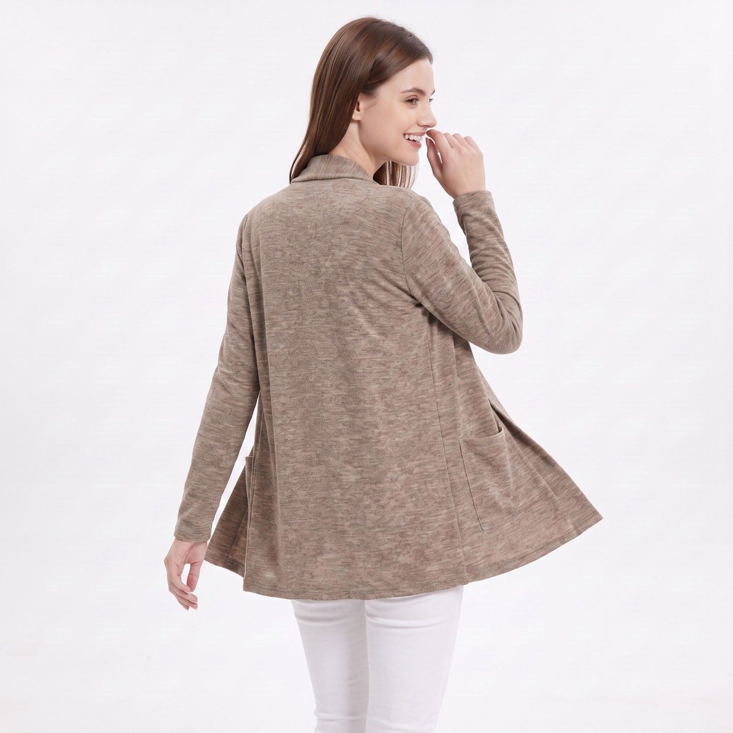 Open Front Cardigan with Front Pockets