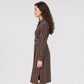 Striped Belted Button Front Long Sleeve Midi Shirt Dress